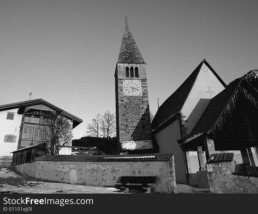 Image of a little old church of mountain. Image of a little old church of mountain