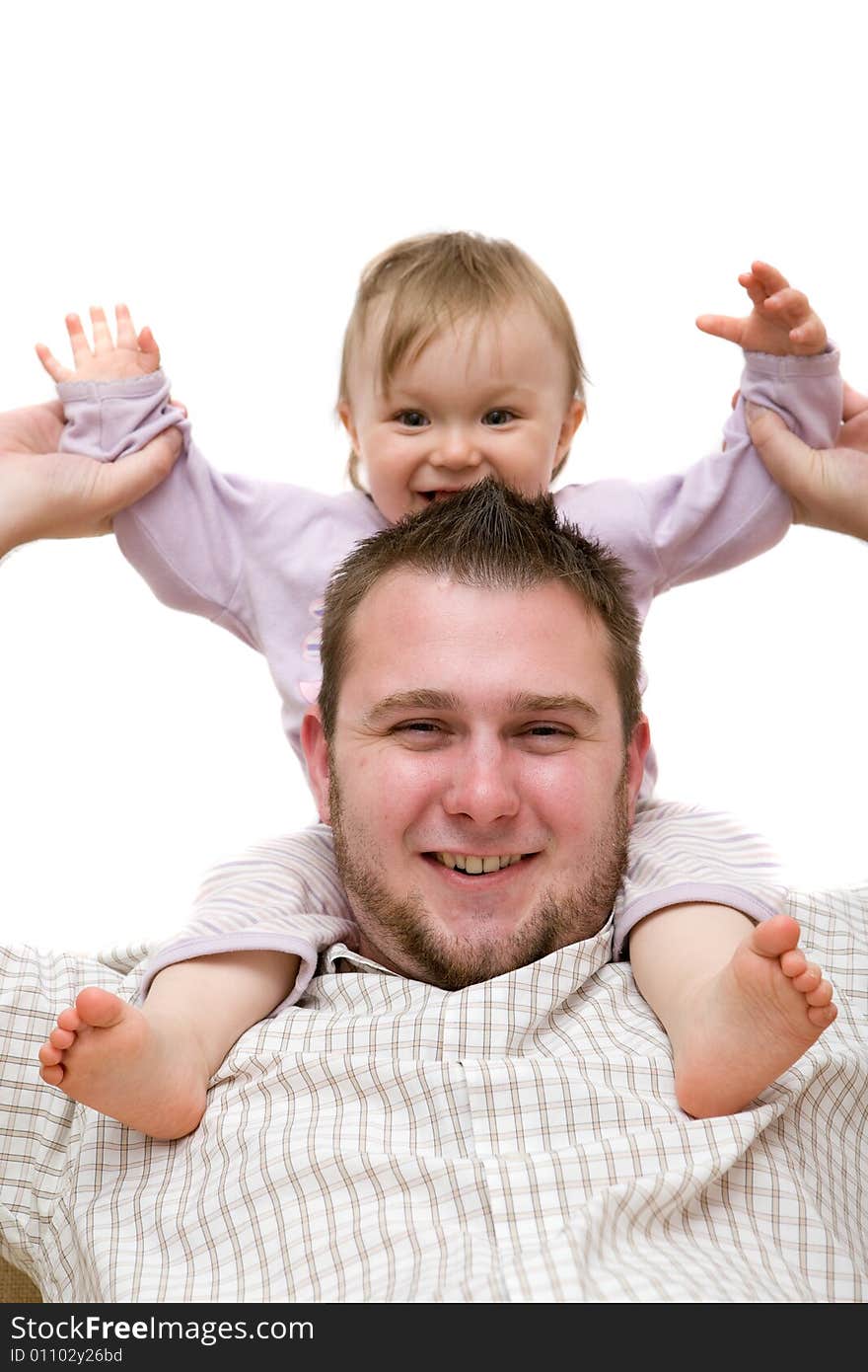 Happy family on white background. Happy family on white background