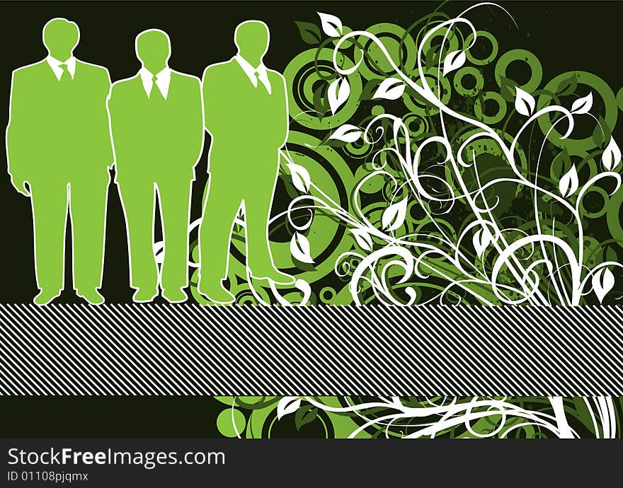 Business peoples in the floral background with grunge elements.Place your text the halftone banner. Business peoples in the floral background with grunge elements.Place your text the halftone banner.