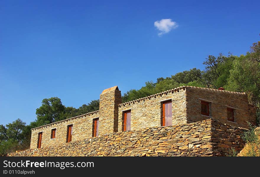 Portuguese traditional house in rocks. Portuguese traditional house in rocks.