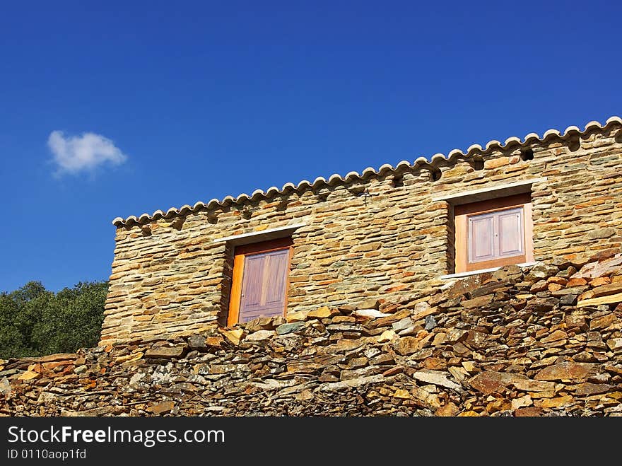 Portuguese traditional house in rocks. Portuguese traditional house in rocks.