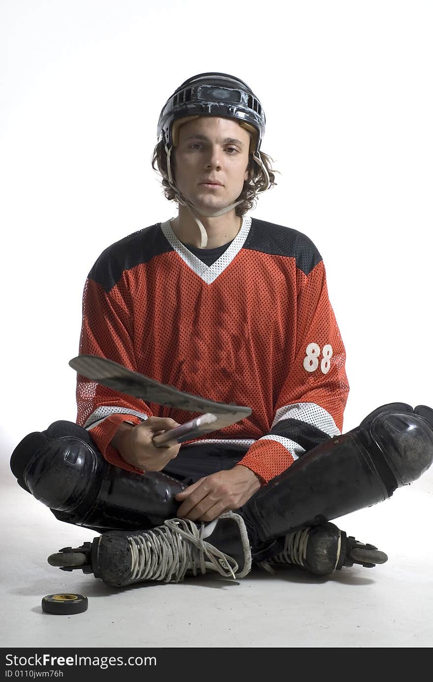 Sad Hockey Player - Vertical