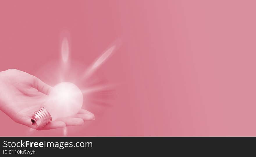 Background With Lit Lightbulb