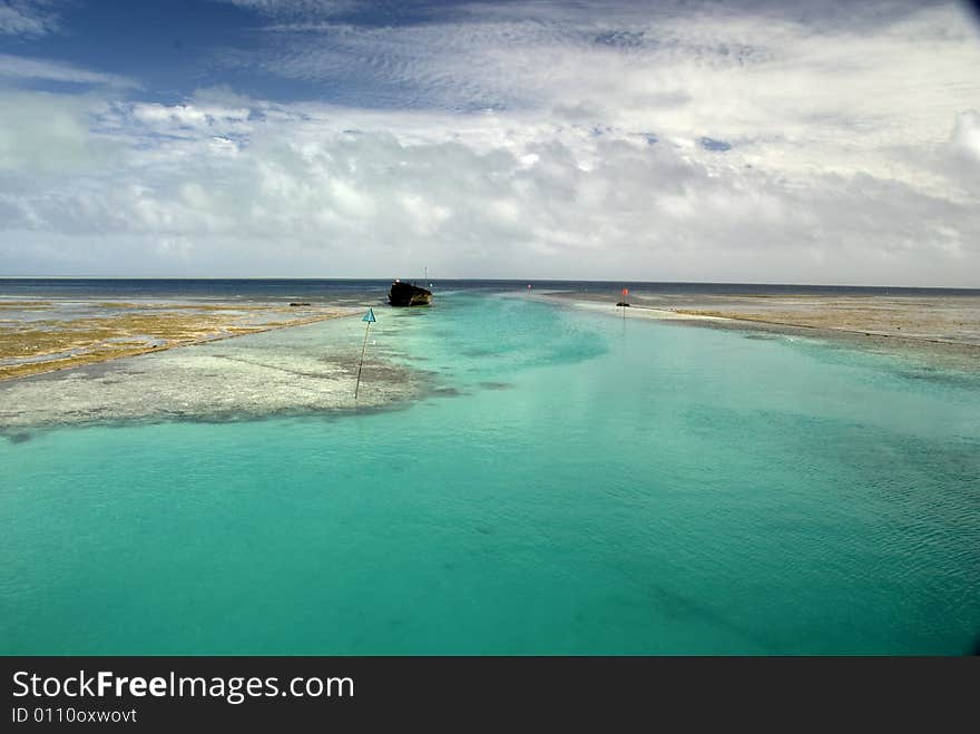 Shipwreck on Great Barrier Reef