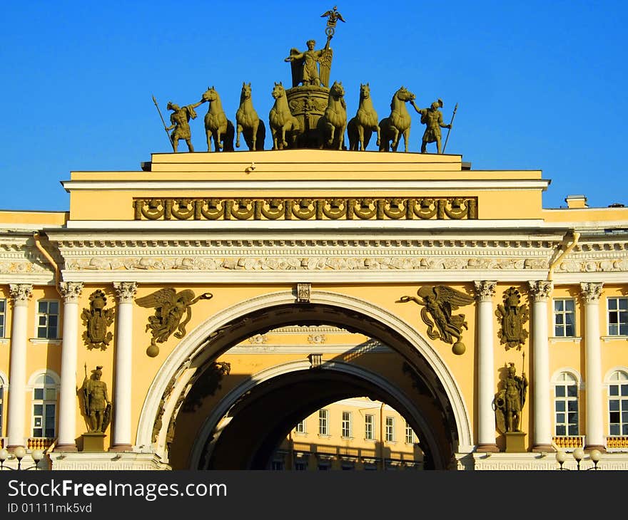 Beautiful photo of a building of a museum in St.-Petersburg