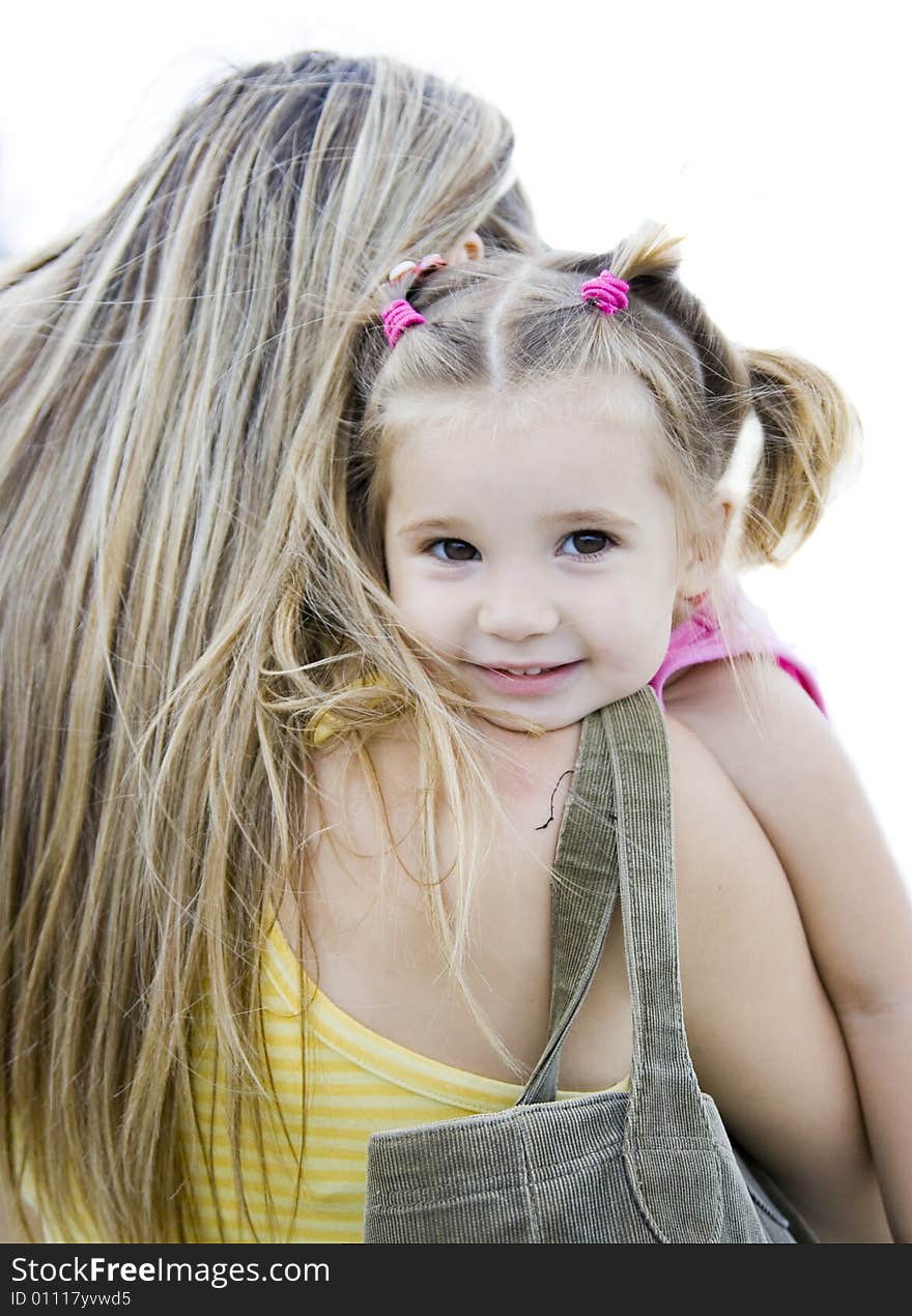 Little girl and her mother. Little girl and her mother