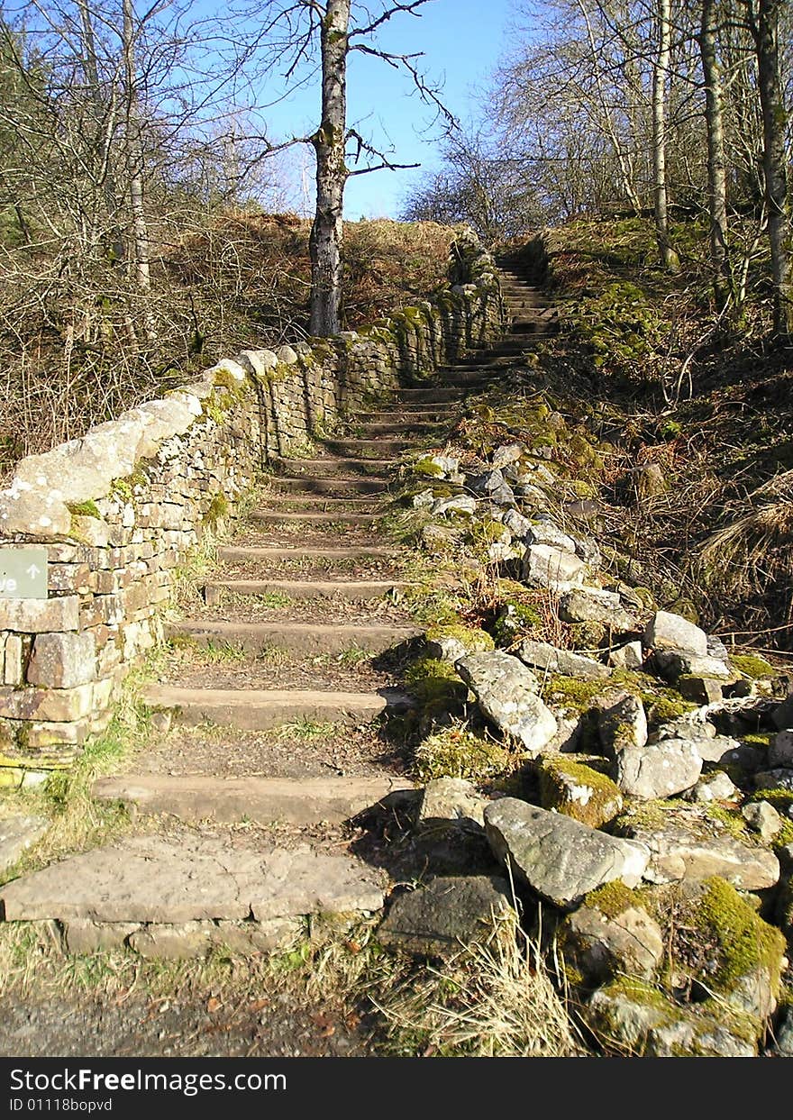 Steps along to Gibson's Cave in Teesdale. Steps along to Gibson's Cave in Teesdale