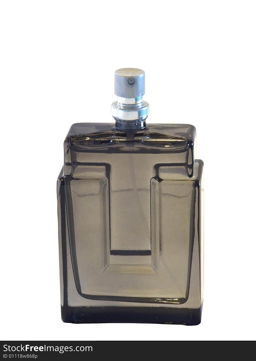 Bottle of men's perfume isolated on white, with cliping path