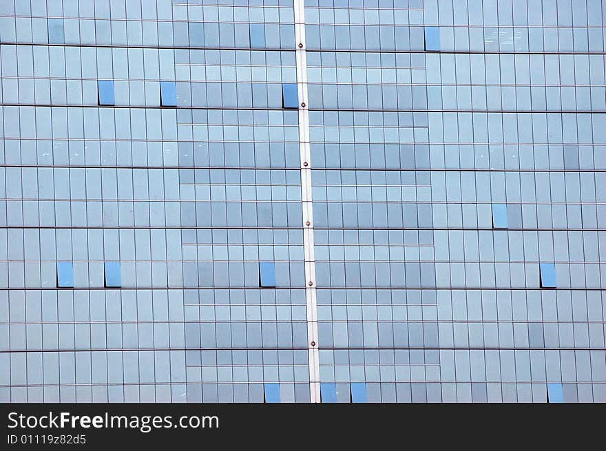 Glass wall of skyscraper - closeup