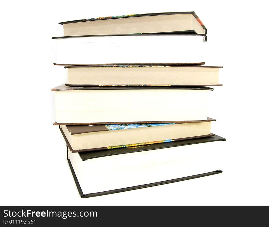 Stack of books isolated on white