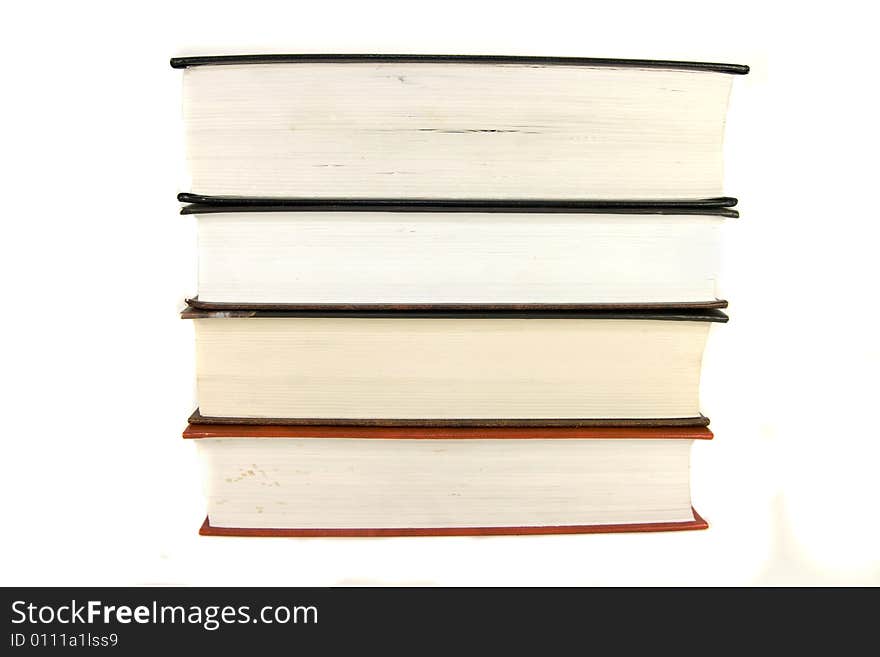 Stack of books isolated on white