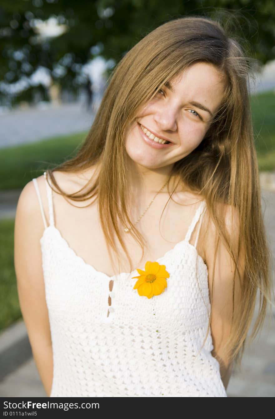 Portrait of smiling cute girl