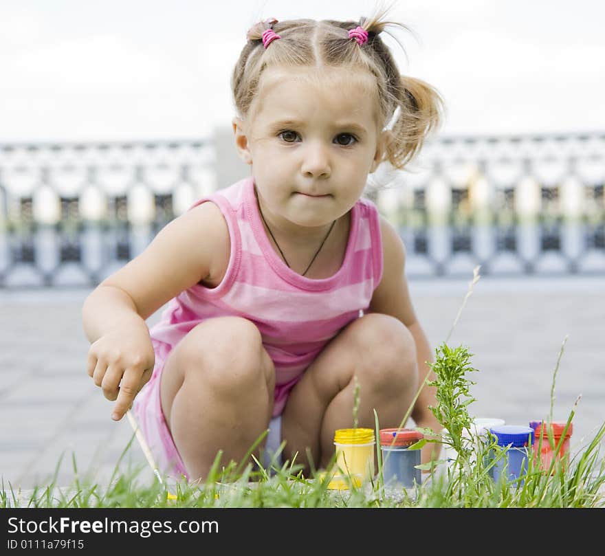 Portrait of little girl outdoor