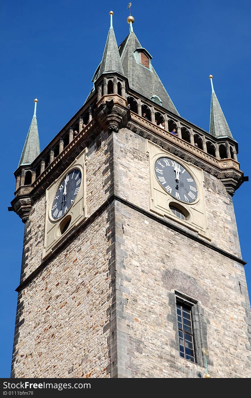 Clock tower at noon