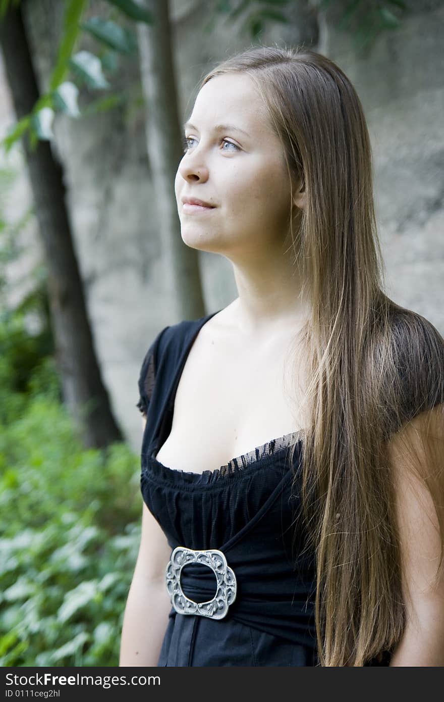 Portrait of beautiful girl outdoor