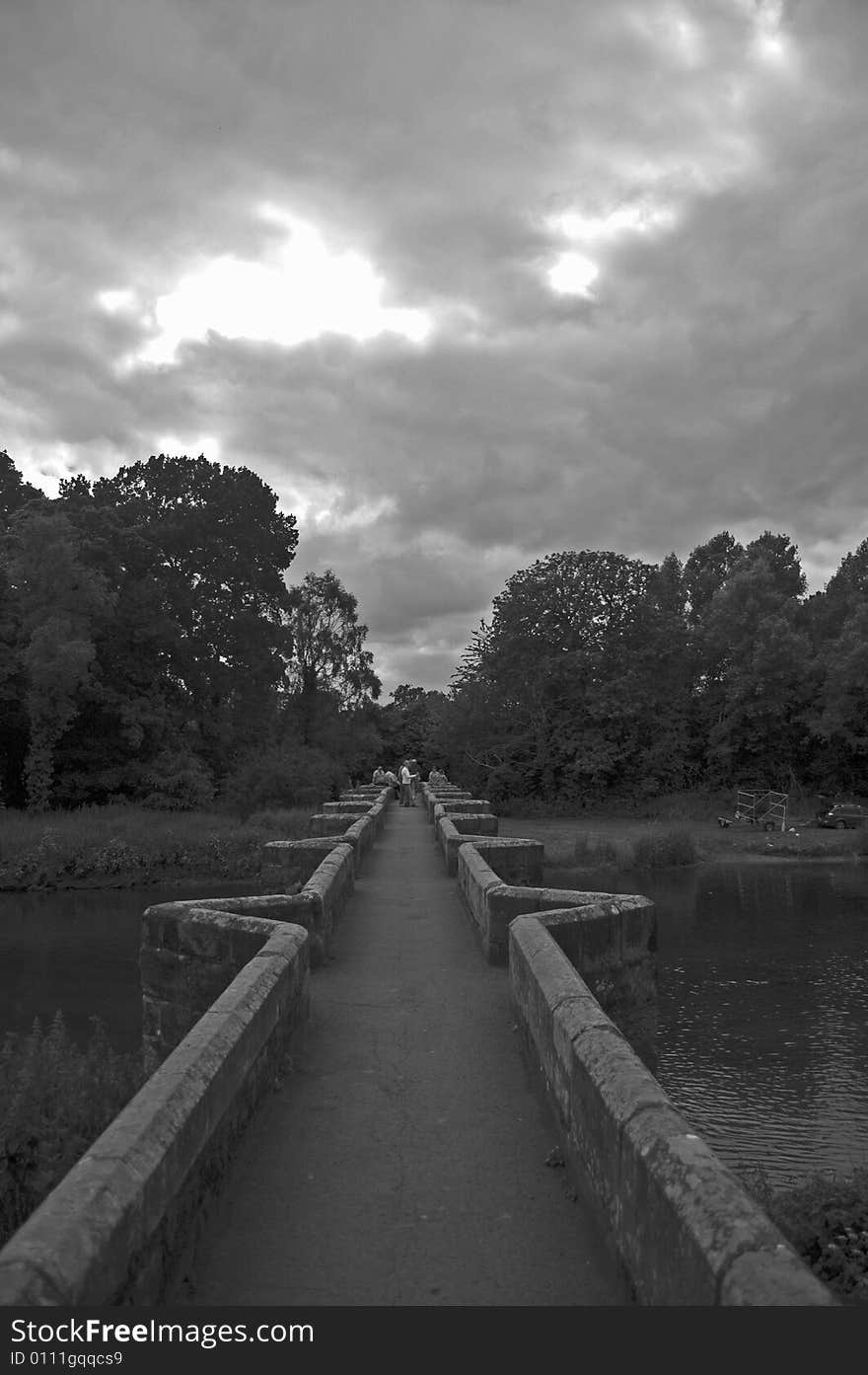 Old bridge over the river near shugborough in england. Old bridge over the river near shugborough in england