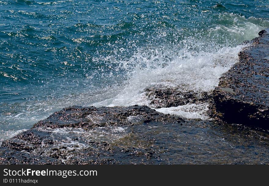 Stones and sea foam