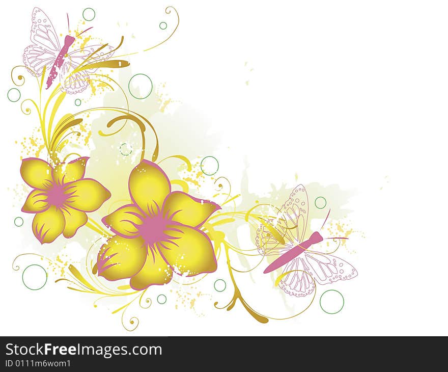 Illustration of a floral background