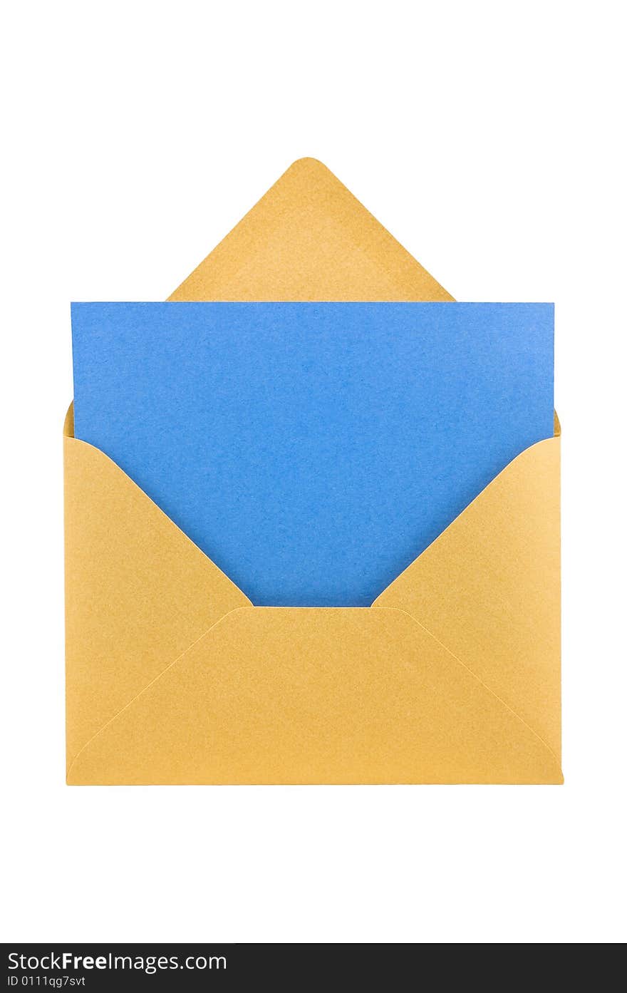 Yellow envelope isolated, path provided.