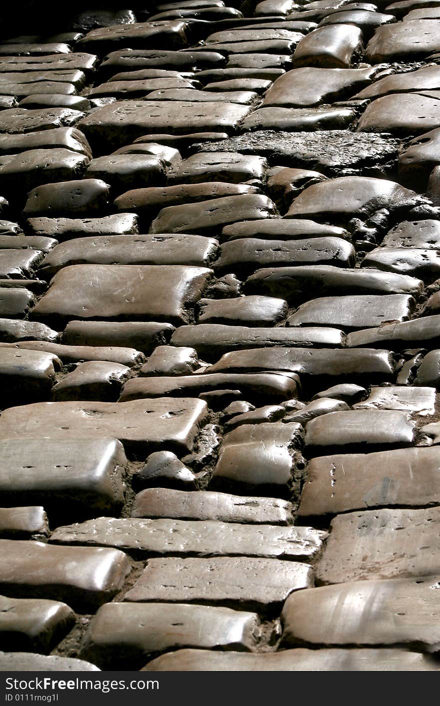 Cobbles of a pedestrian precinct