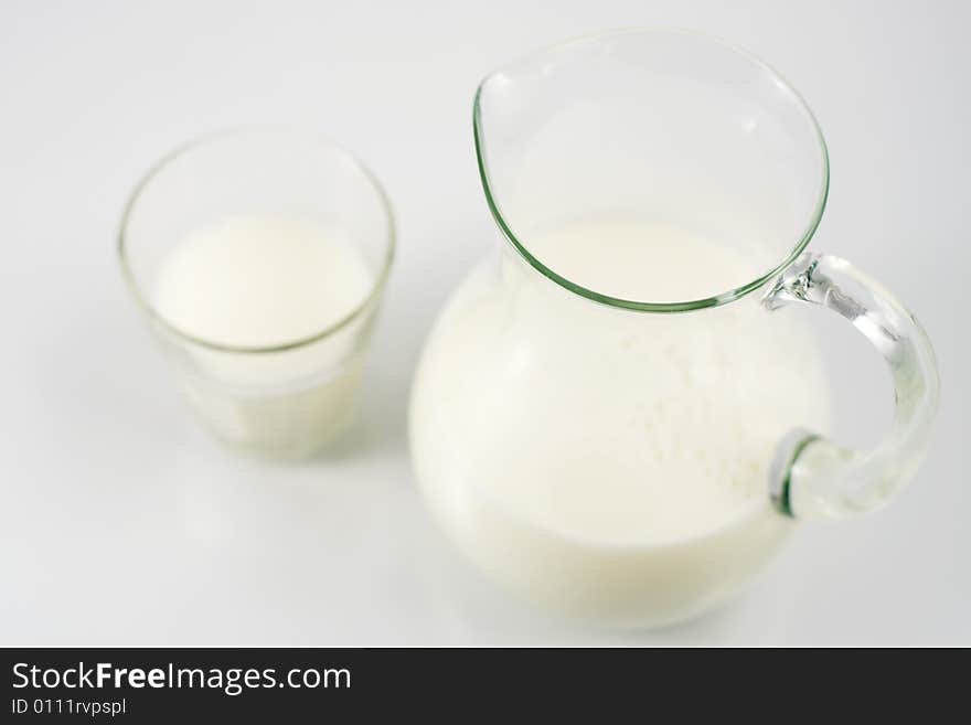 A pitcher of fresh milk