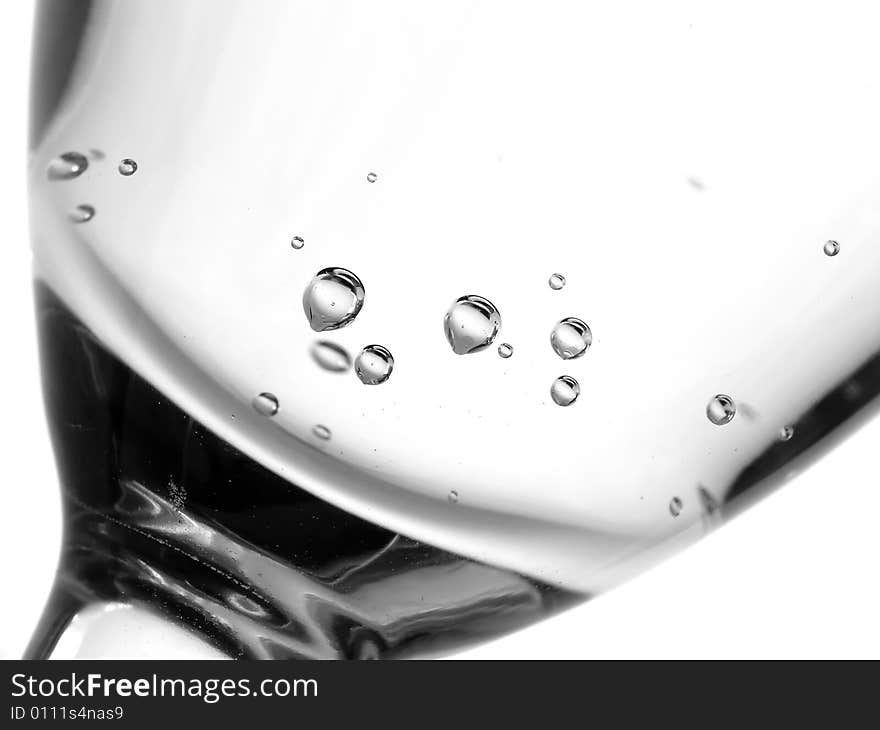 Black and white glass of mineral water. Black and white glass of mineral water