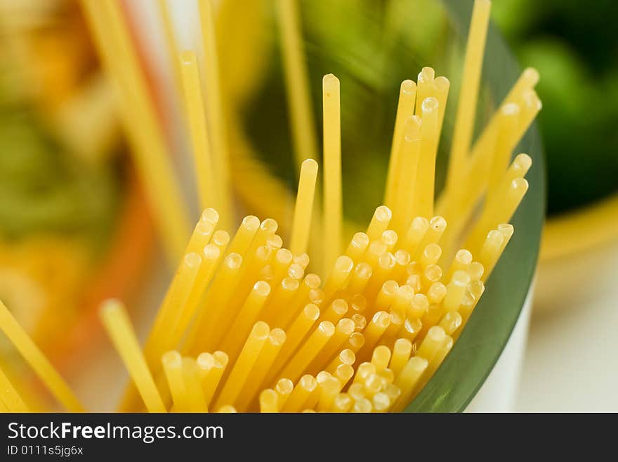 Italian spaghetti close-up - macro