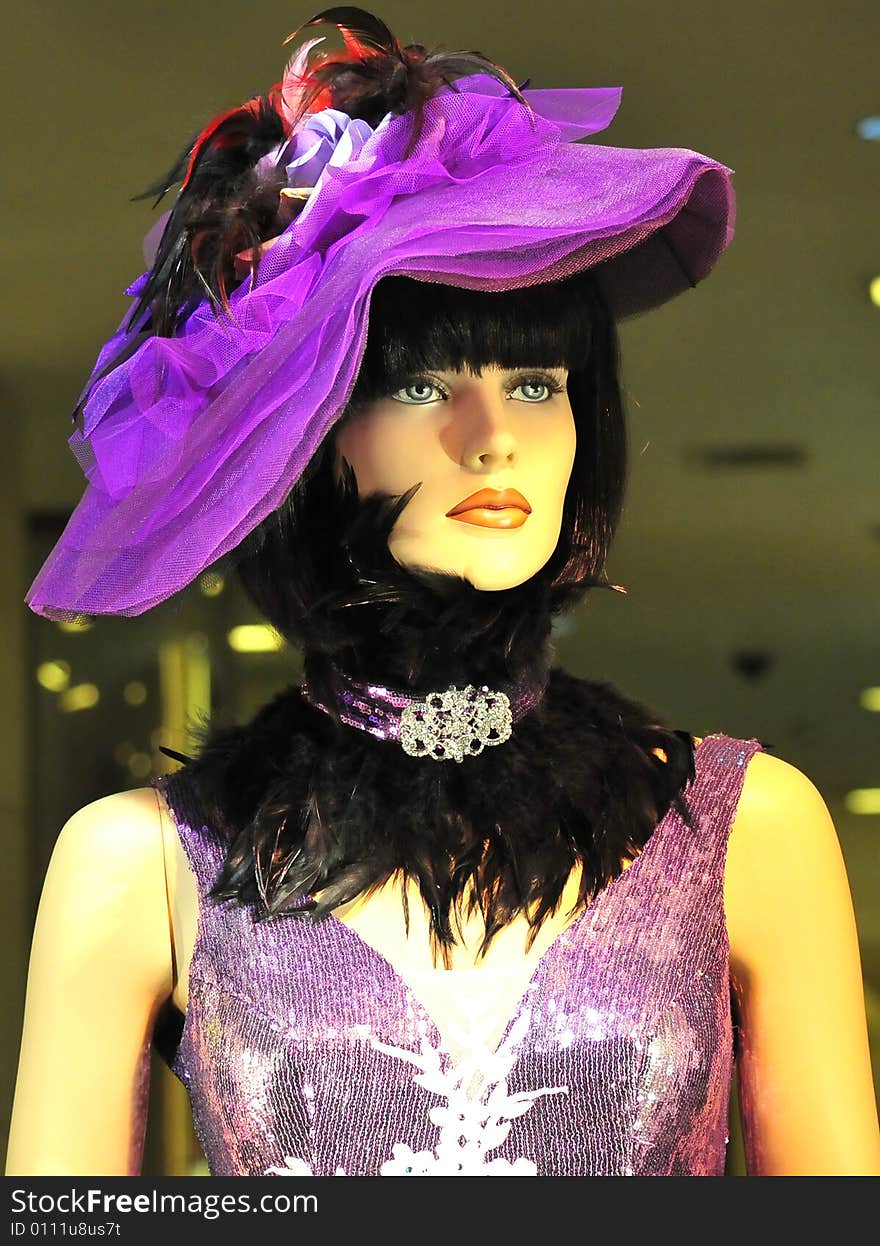 Beautiful model with purple dressing. Beautiful model with purple dressing