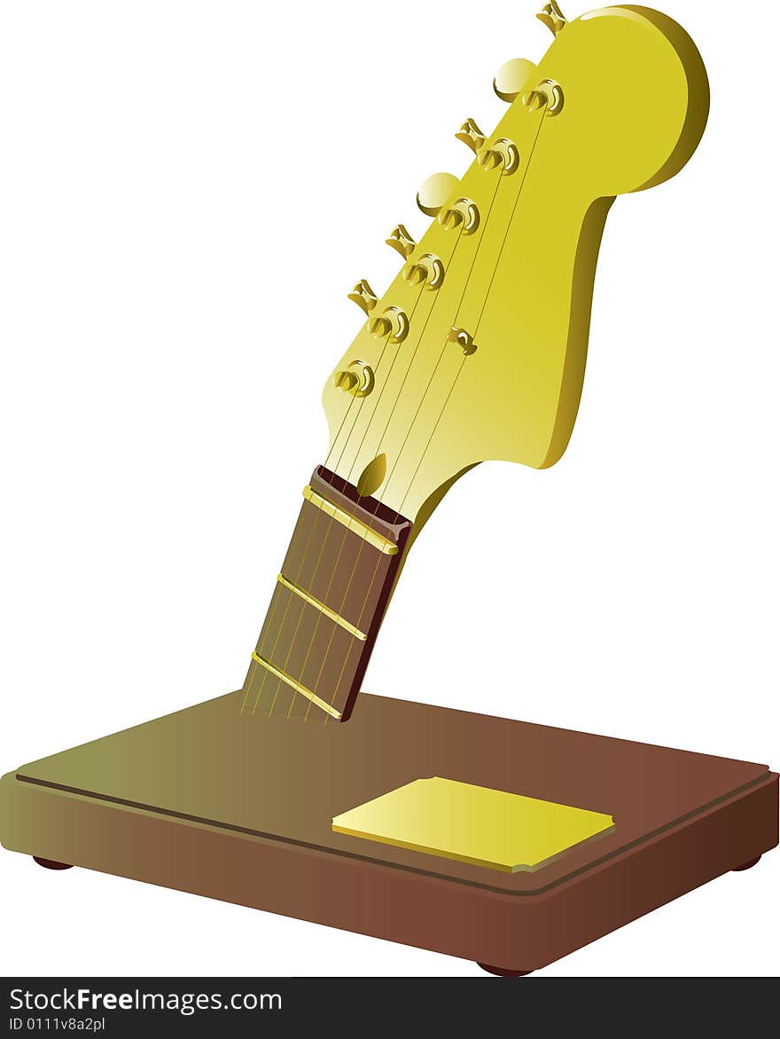 Vector illustration of golden guitar