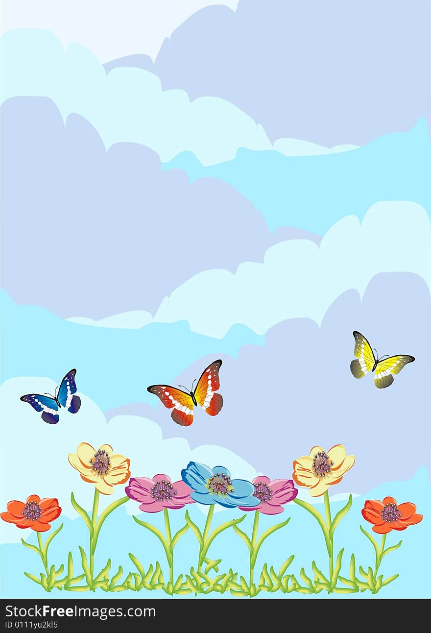 Butterflies And Flowers