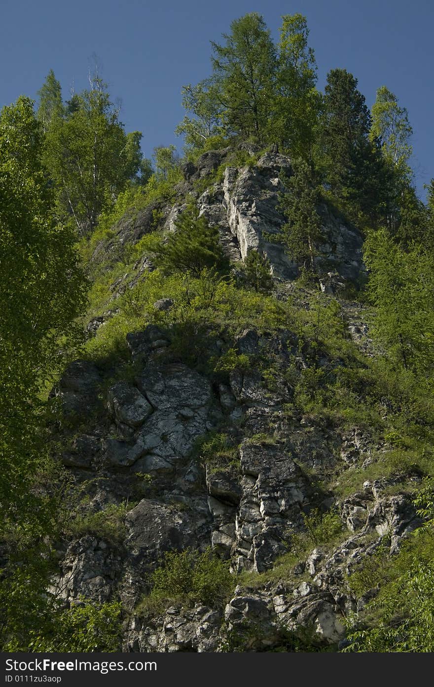 Mountain near the river Sludyanka in Irkutsk region