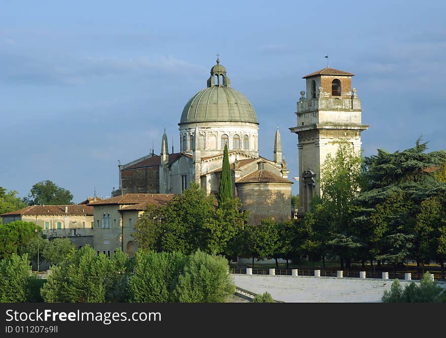 Old church in Verona near the Adige River, Veneto, Italy. Old church in Verona near the Adige River, Veneto, Italy.