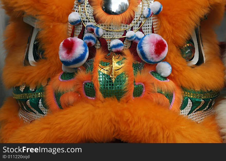 Close Up Of A Chinese Dragon Head Costume