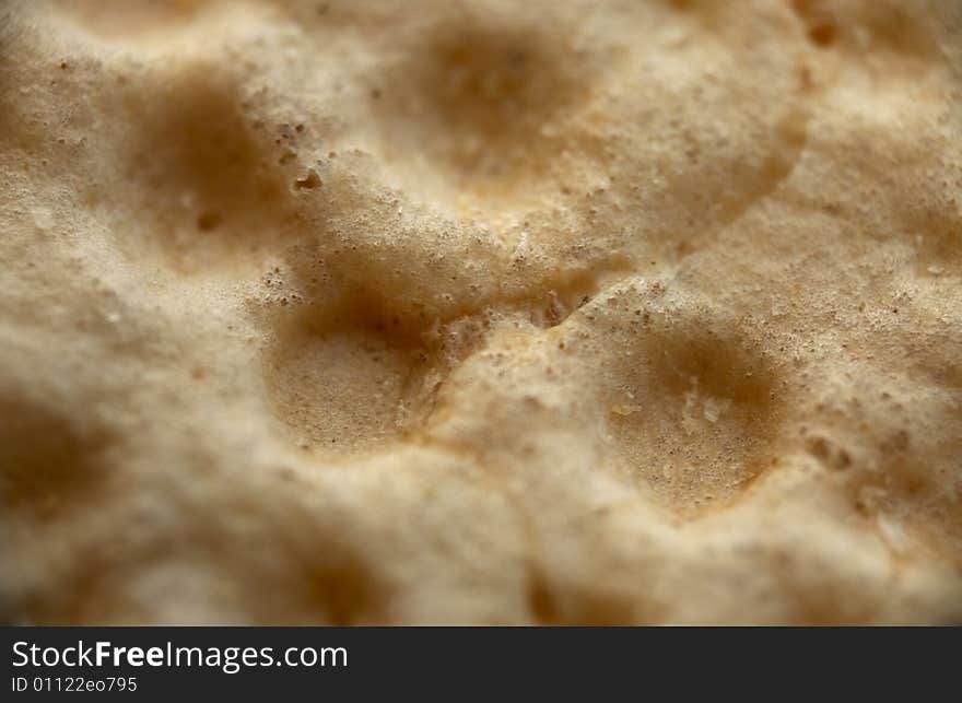 Macro pattern of dried crust. Healthy food