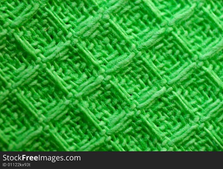 Macro pattern of green textile fabric