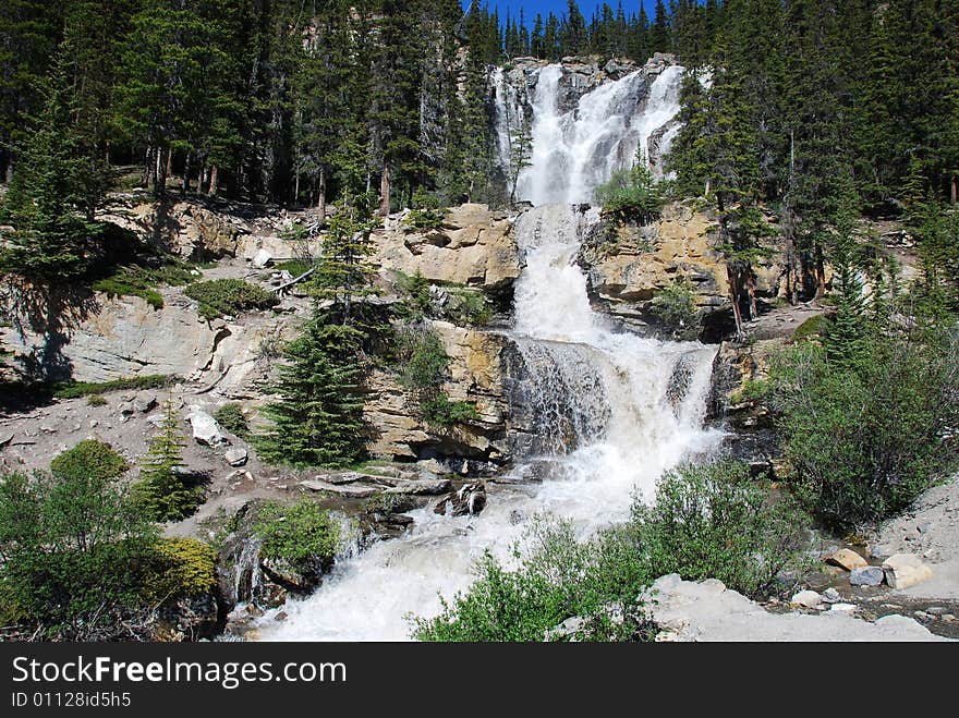 A Fall on the roadside near Magline Lake in Jasper National Park Alberta Canada. A Fall on the roadside near Magline Lake in Jasper National Park Alberta Canada