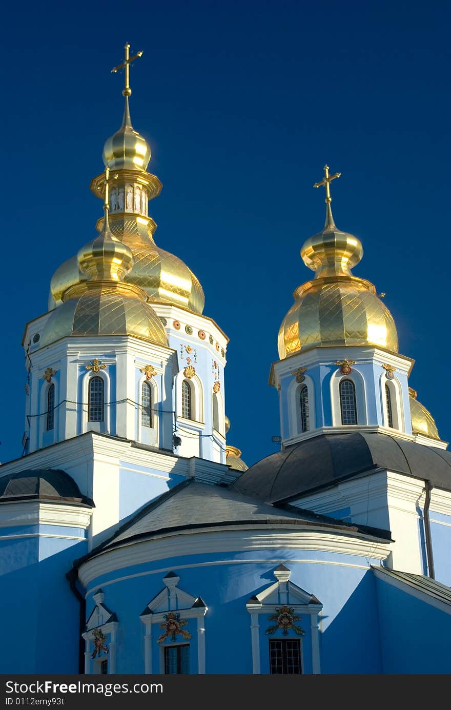 Domes of the St. Michael's Golden - Domed Monastery, Kiev, European. Domes of the St. Michael's Golden - Domed Monastery, Kiev, European