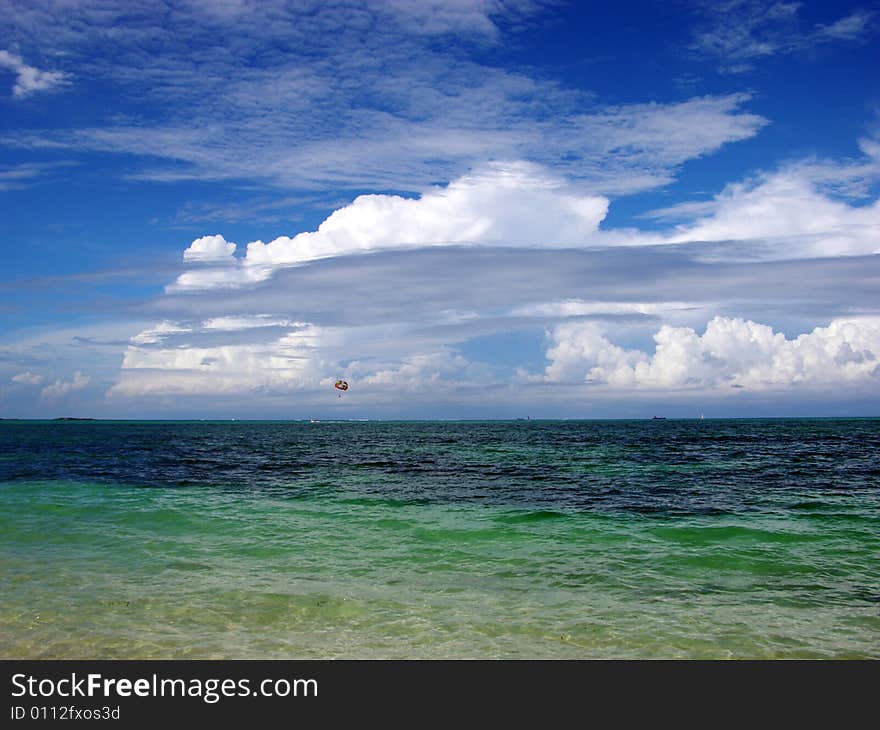 The seascape view from Cable beach in Nassau, The Bahamas. The seascape view from Cable beach in Nassau, The Bahamas.