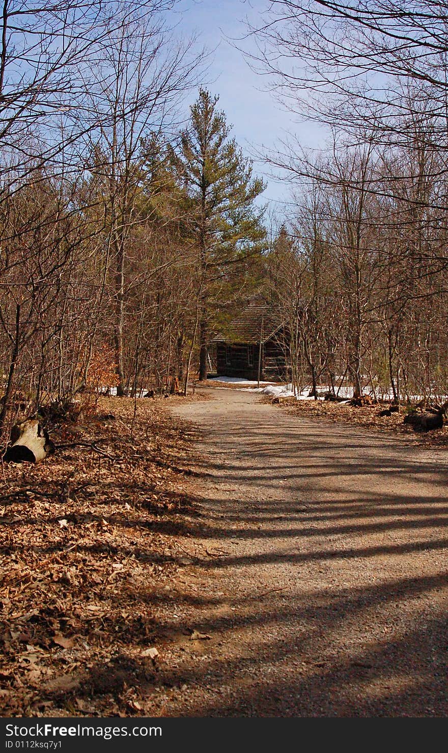 An image of a path to a cabin. An image of a path to a cabin.