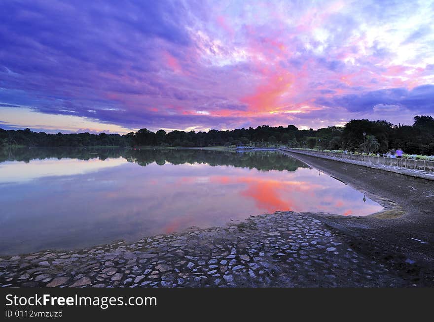 Purple Light At Dawn Break