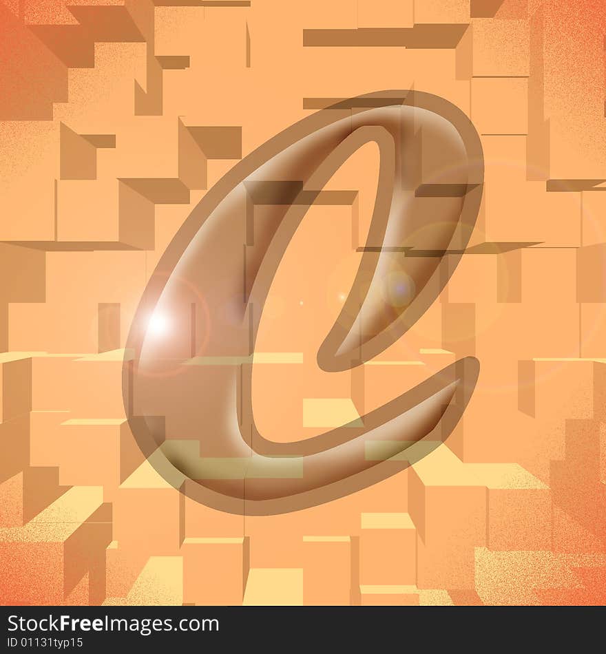 Computer generated illustration of the letter C. Computer generated illustration of the letter C