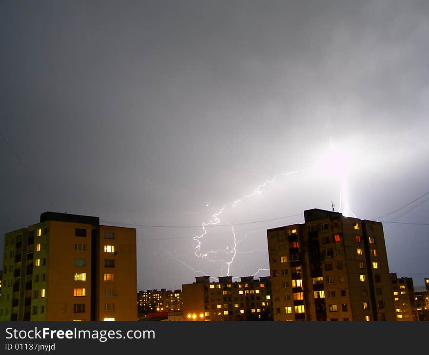 Nice lightining over the city. Nice lightining over the city.