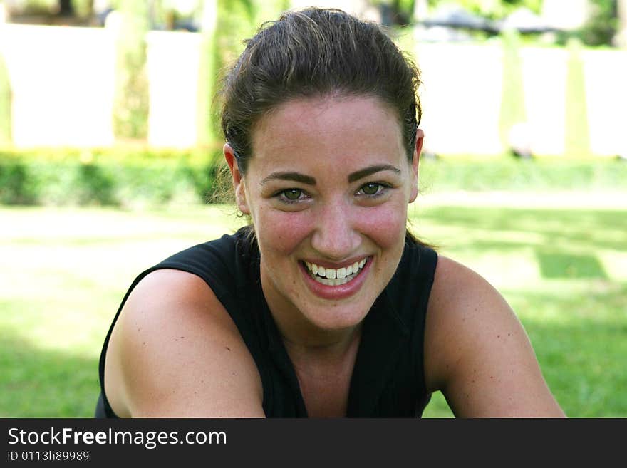 Portrait of a beautiful and happy young woman.