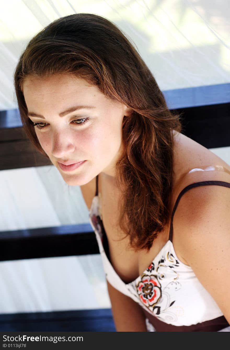 Portrait of a beautiful and happy young woman.