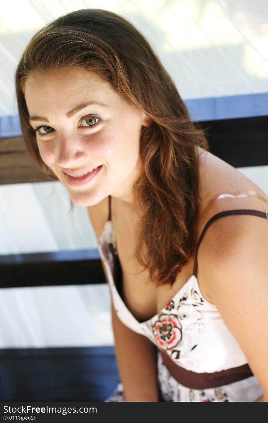 Portrait of a beautiful and happy young woman.