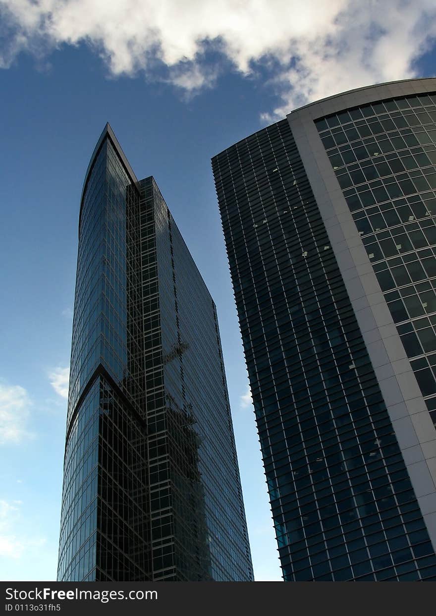 Two skyscrapers in Moscow-City