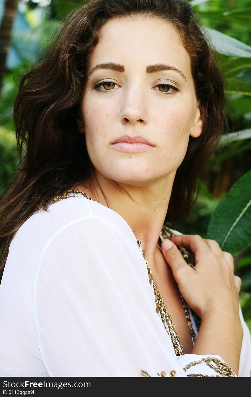 Close-up portrait of a beautiful woman.