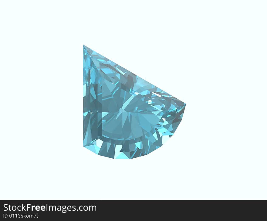 Blue topaz. Trillon form.