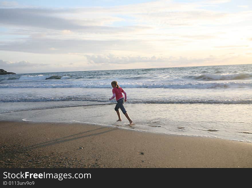 Running on the beach