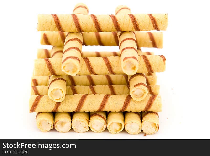 Sweet cookies on a white background